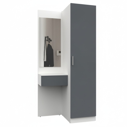 Набор мебели для прихожей "Марсель-152" МР 01-152 В2160 Ш1000 Г580 (ЛДСП Графит серый) Набор мебели для прихожей "Марсель-152" МР 01-152 В2160 Ш1000 Г580 (ЛДСП Графит серый)